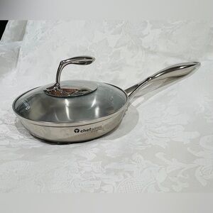 NEW (NIB) Tupperware Chef Series Stainless Steel Frying Pan with Glass Cover